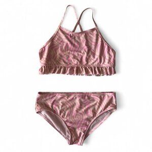 Wonder Nation Girls Kids Ruffle Crisscross-Back Bikini Swimsuit Set XXL (18)